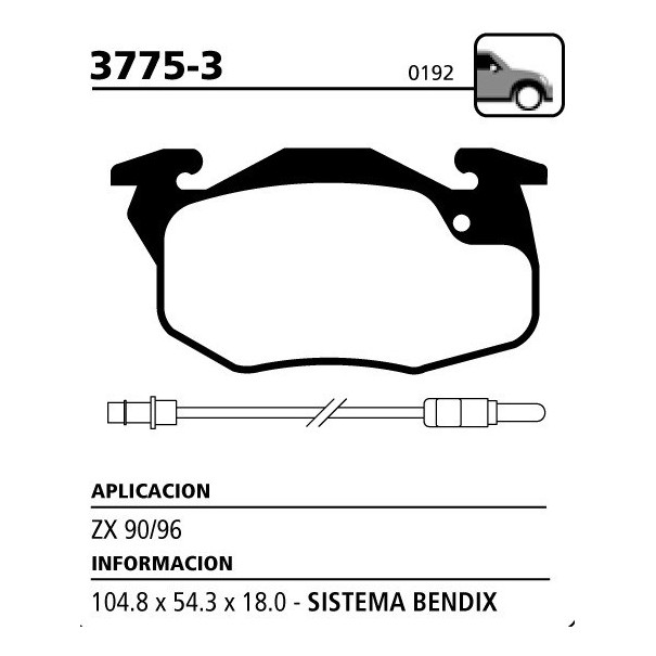 PASTILLA DE FRENO DELANTERO RENAULT 19