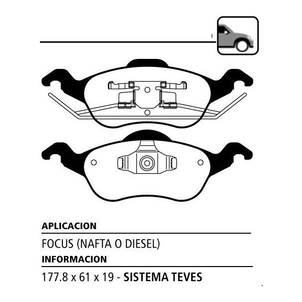 PASTILLA DE FRENO DELANTERO FORD...