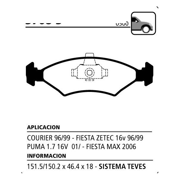 PASTILLA DE FRENO DELANTERO FORD...