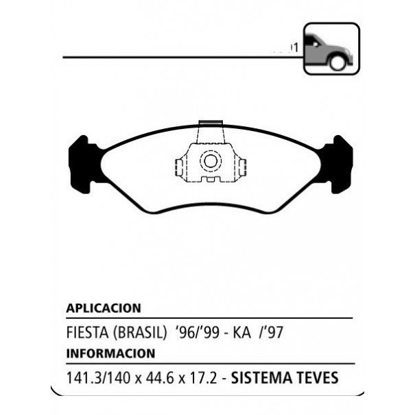 PASTILLA DE FRENO DELANTERO FORD KA