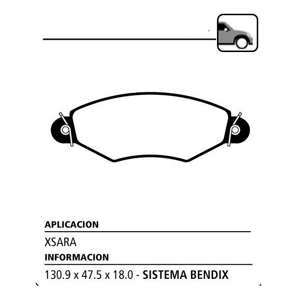 PASTILLA DE FRENO DELANTERO PEUGEOT 206