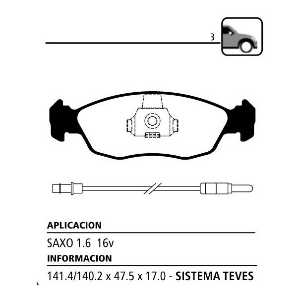 PASTILLA DE FRENO DELANTERO PEUGEOT 306