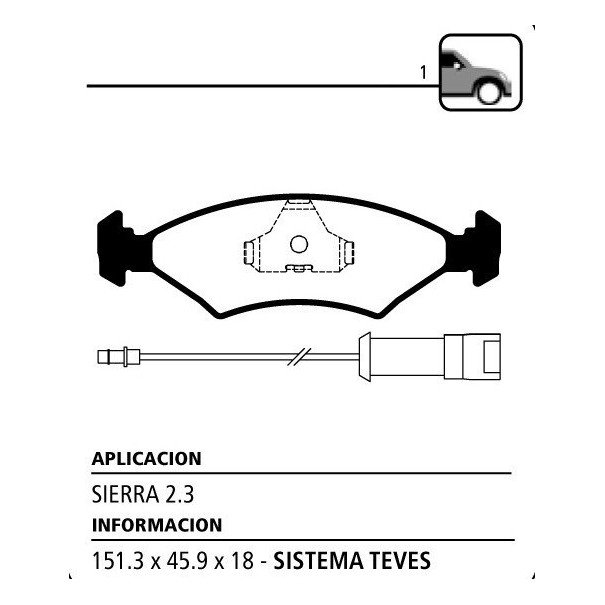 PASTILLA DE FRENO DELANTERO FORD SIERRA