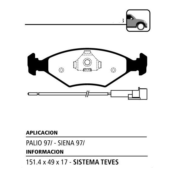 PASTILLA DE FRENO DELANTERO FIAT SIENA
