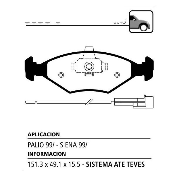 PASTILLA DE FRENO DELANTERO FIAT SIENA