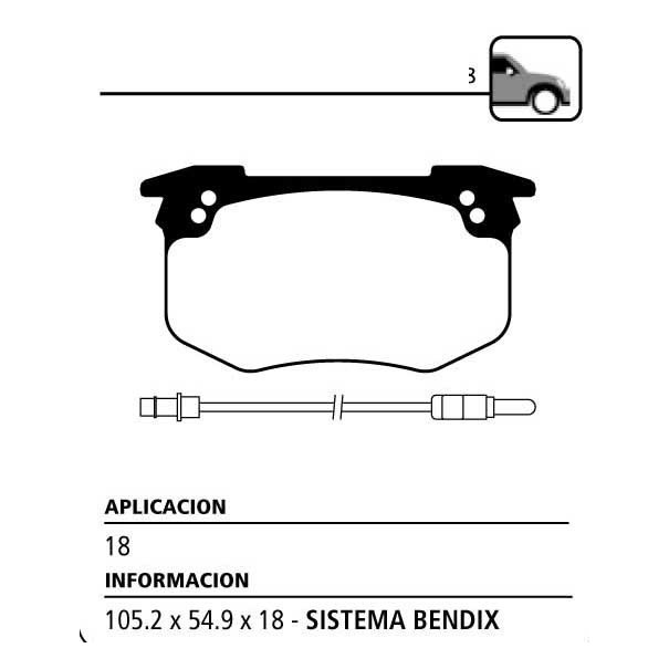 PASTILLA DE FRENO DELANTERO RENAULT 18