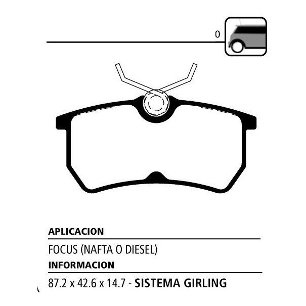 PASTILLA DE FRENO DELANTERO FORD...