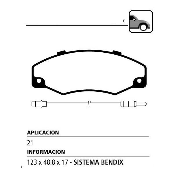 PASTILLA DE FRENO DELANTERO RENAULT 21